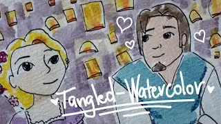 Cute Tangled Cartoon Boat Scene Art Drawing | Watercolor