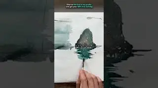 Rock reflection in watercolor