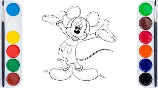 How to Draw Mickey Mouse for kids I Drawing tutorial for Mickey mouse