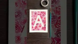 Easy watercolor monogram / initial using washi tape! A great idea for greeting cards or invites.