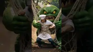 chef ambushed by coconut monster #shorts #monster