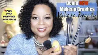 Demo Affordable Mikasa Beauty Makeup Brushes + Melt Cosmetics Rust Stack