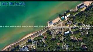 The Michigan/Indiana Border @ Lake Michigan (Aug2020)