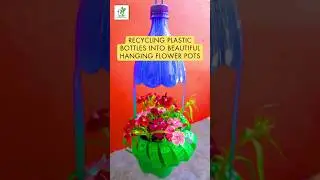 Recycling Plastic Bottles into Hanging Flower Pots #shorts #recylce #plasticbottles #hanging #diypot