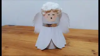 ANJO DE TUBO PAPEL HIGIÊNICO | TOILET PAPER ROLL CHRISTMAS ANGEL