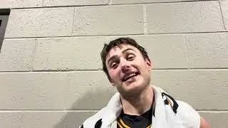Brendan Hausen reacts to Iowa basketball’s win over Oregon