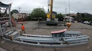 Boatyard Timelapse- How to Assemble a Boat Cradle in 2 Minutes (with crane)