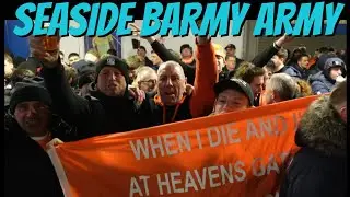 BLACKPOOL FC'S SEASIDE BARMY ARMY singing ALLEZ | Halftime at BIRMINGHAM CITY | PYROS and CHANTS