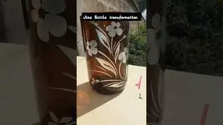 Wine bottle transformation to create vases for interior decor.