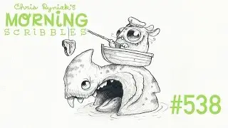 Morning Scribbles #538 (Shark Week) Speed Drawing