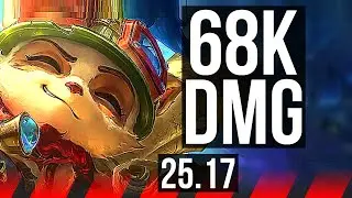TEEMO vs AATROX (TOP) | 12/2/16, 68k DMG, 1100+ games, Legendary | KR Grandmaster | 25.17
