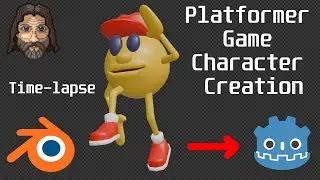 Platformer Game Character Creation Time-lapse (Blender to Godot)