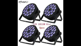 Тест осветителя LED PAR DJWORLD 18x18 Вт RGBWA + UV