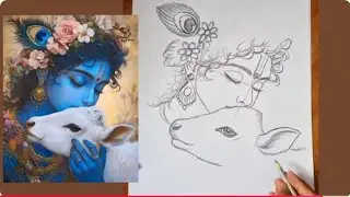 How to draw krishna //Easy Beautiful Krishna #drawing #art #pencildrawing #vrindavan #krishna 