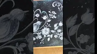 Folksy bird and florals on canvas - easy acrylic painting