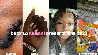 BACK TO SCHOOL PREPARATIONS 2022 | hair , lashes ,nails , online shopping ,school supplies + more