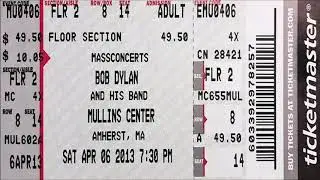 Bob Dylan 2013 US Spring Tour - Mullins Center, University of Massachusetts Amherst USA 6 April 2013