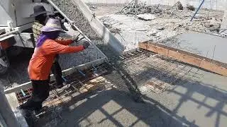 Pour solid foundation concrete ||Install for parking. #muontha