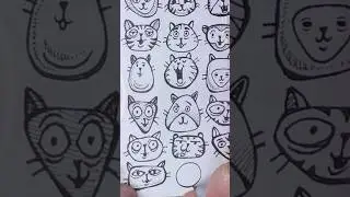How to draw Cat Faces 6 #art #drawing #ink #cat #sketch #drawingtutorial #artist #cute