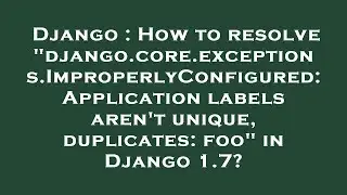 Django : How to resolve 