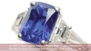 Kashmir Sapphire, Diamond, Platinum Ring