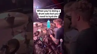When you&rsquo;re doing a drum solo but you need to hydrate ￼#drums #drummer #band #live #rock #solo