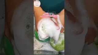 Satisfying sponge rinsing P3/3 💚🫧 #shorts #asmrsponge #satisfying #spongesqueezing