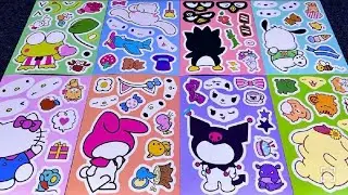 [ Toy ASMR] Decorate with sanrio sticker book hello Kitty, Melody, kuromi 3 #asmr #mymelody #kuromi 