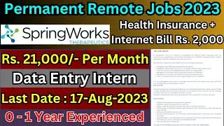 Permanent Remote Jobs for Freshers 2023 | Work From Home Jobs in Tamil | SpringWorks Data Entry Jobs