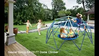 🌈☀️10FT Dome Climber Swing, 45 Inch Saucer Swing for Climbing Dome, 400 LBS Heavy Duty for for Tree