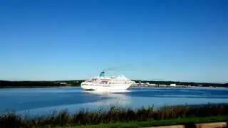 Cruise Ship Reversing in local Sydney Nova Scotia Harbour
