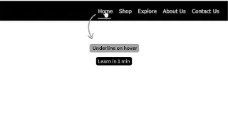 Underline on hover html css. CSS  animation in 1 min. HTML CSS