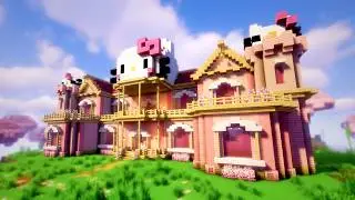 How to Build a Hello Kitty House in the Cherry Grove Biome | Full Tutorial