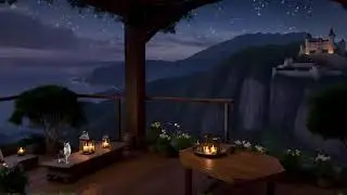 A Night in a Medieval Town Ambience | Crickets, Owl Sounds, Calming Nature Sounds