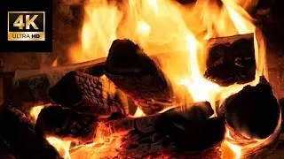 🔥 4K Fireplace Ambience &ndash; 1 Hour of Cozy Burning Logs | Relaxing Fire Sounds