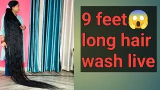 9 feet floor length long hair wash live 👍💯@m.r.dhairgrowthvlogsuttrakhand