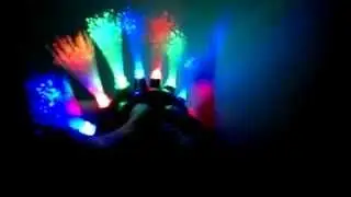 LED Blink Haarreifen Mohawk drehbar  8x Glasfaser Wedel  NEU