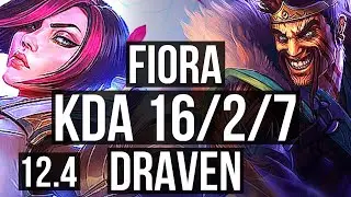 FIORA vs DRAVEN (MID) | 2.4M mastery, 16/2/7, 1000+ games, Legendary | KR Diamond | 12.4