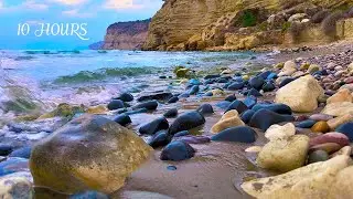 Sea Waves on Pebble Beach 🌊 10 Hours of Calm Ocean Sounds