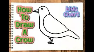 Easy Crow drawing| crow drawing for kids|crow@kidschart5240 #drawing #crow #bird