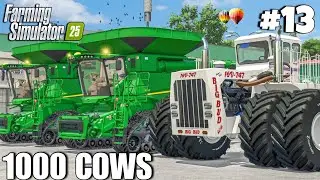 Largest BIG BUD Tractor at Work w/ John Deere | 1000 COWS | Farming Simulator 25