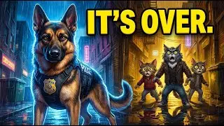 A Cat Gang Terrorized the City&hellip; Until This Dog Cop Arrived #animation #animalstory #petsbrave