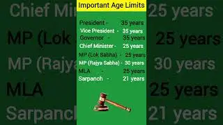 Important age limit #shorts #facts #constitution #politics