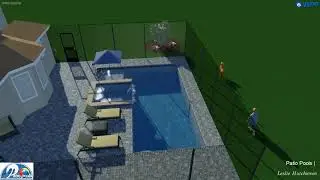 L-Shaped Swimming Pool and Spa with Sun Shelf by Patio Pools