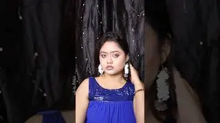 সরস্বতী পুজোর সাজ with blue saree ✨
