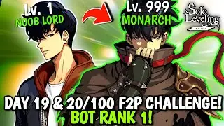 DAY 19+20/100 DAYS F2P BEGINNER CHALLENGE! BOT RANK 1 [Solo Leveling: Arise]