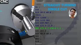 #STRAIGHT TURNING #SINGLE CUT WITH PRACTICAL(CNC MACHINE) BY VIJAY SIR 8750725636.