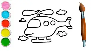 How to draw Helicopter for kids | Coloring & Painting | Kids Drawing | Kids Video #helicopters 
