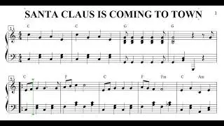 SHEET PIANO NOEL | SANTA CLAUS IS COMING TO TOWN