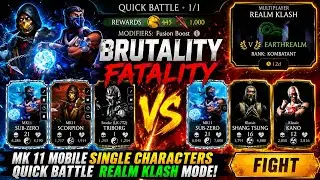MK 11 Mobile Characters 🔥 Quick Battle Gameplay | Realm Klash Mode 😱 | Mortal Kombat Mobile